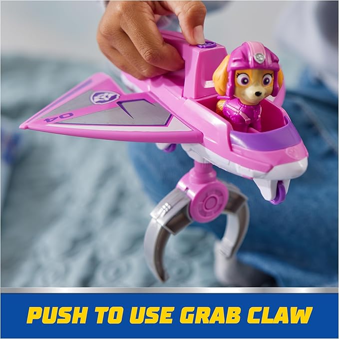 PAW Patrol: Air Rescue Skye Action Figure & Hero Claw Jet Plane with Retractable Claw, Rescue Basket & Bunny, Kids Toys for Boys & Girls Ages 3+