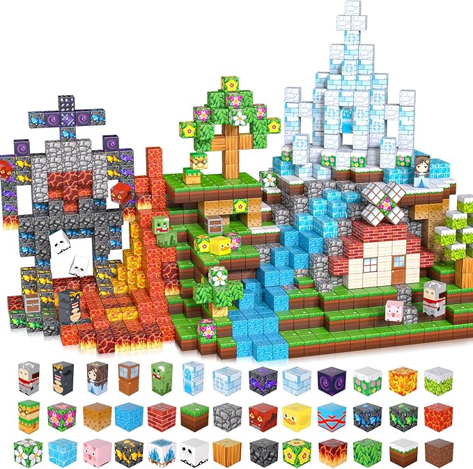 200PCS Magnetic Building Blocks, Magnet Toys Magnetic Cubes, Magnetic Blocks for Kids Ages 4-8, Stacking Magnet Blocks STEM Building Toys for Toddlers Boys Girls Ages 3 4 5 6 7 8-12 Gifts