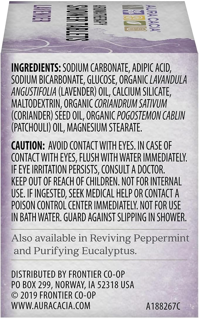Aura Cacia Relaxing Lavender Aromatherapy Shower Tablets, Bath | 3 Count (Pack of 1)