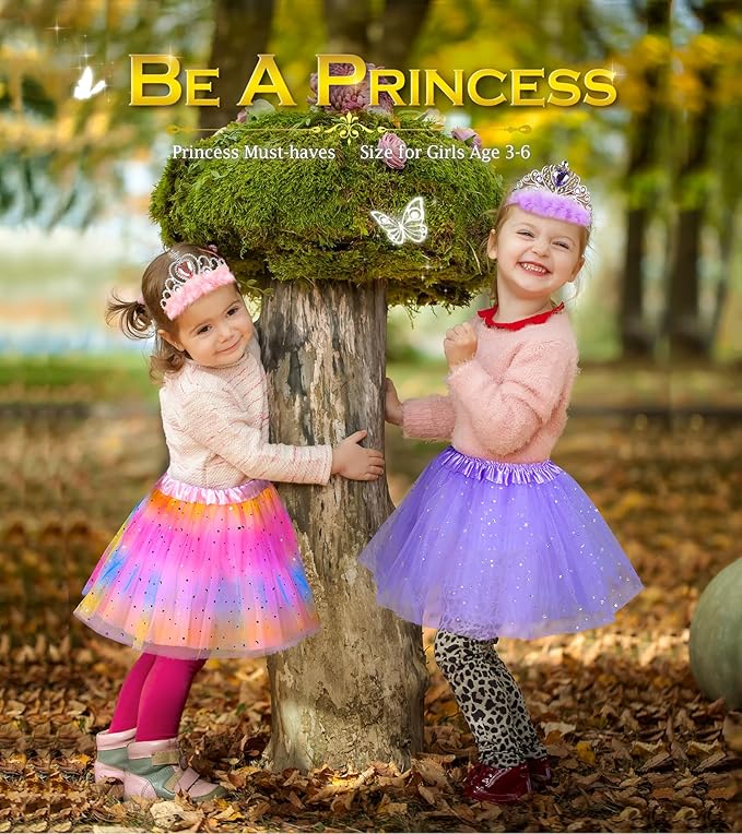 Kids Princess Dress Up Clothes for Little Girls, Pretend Play & Dress Up Costume Set for 3-6 Toddler Little Girls