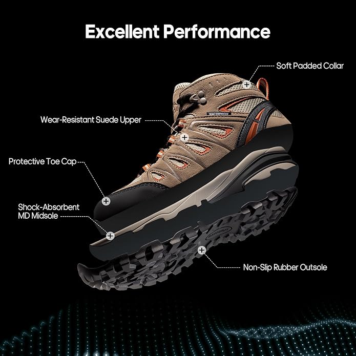 NORTIV 8 Women's Waterproof Hiking Boots Outdoor Trekking Camping Trail Hiking Boot Seeker