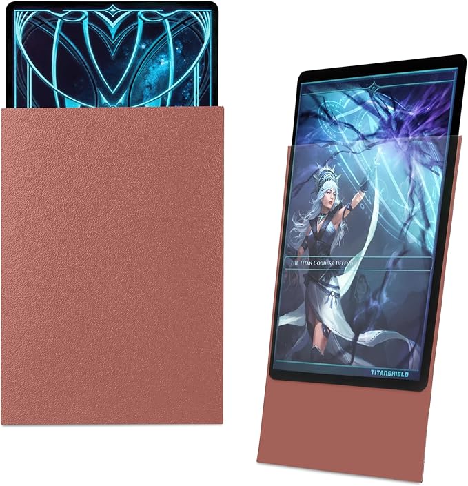 TitanShield Premium Card Sleeves | Compatible with Pokemon, One Piece, Lorcana, Flesh & Blood, & Magic The Gathering MTG | (150 Sleeves - Standard) (1, Rose Gold, Standard | 66x91mm)