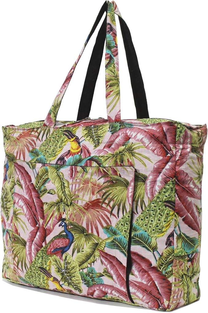 INDIAN CRAFT CASTLE Tote Bag with Yoga Mat Carrier Pocket Carryall Shoulder Bag for Office, Workout, Pilates, Travel, Beach and Gym