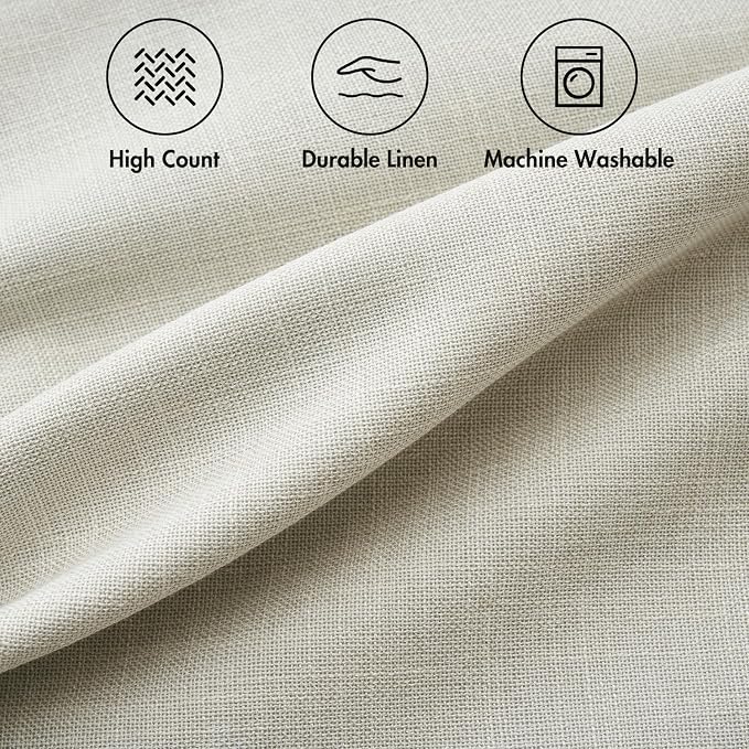 MIULEE Pack of 2 Decorative Linen Burlap Pillow Covers Farmhouse Boho Accent Pillowcases for Sofa Car Couch Bedroom Living Room Decor 18x18 Inch Greyish White