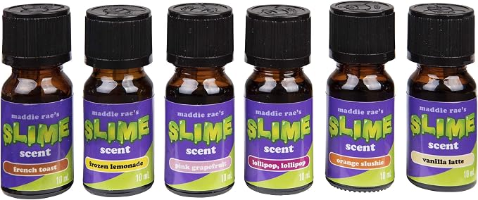 Maddie Rae's Slime Yummy Scented Oils (12 Pack) - X Large 10ml (.34 oz) Natural Food Fragrance Bottles for Diffusers, Aromatherapy, Essential Oil, DIY Candle & Soap Making, Crafts, Supplies, Gift