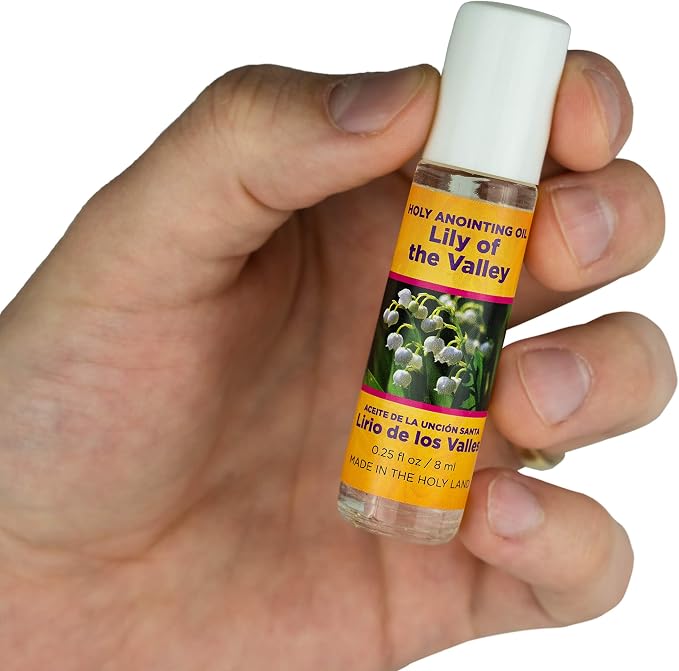 Lily of the Valley Holy Land Anointing Oil from Israel, 1/4 oz Roller Bottle from Jerusalem, Locally Sourced Essences, Gift for Pastors, Priests, Rabbi, & Clergy, Aceite Ungido de Lirio de los Valles