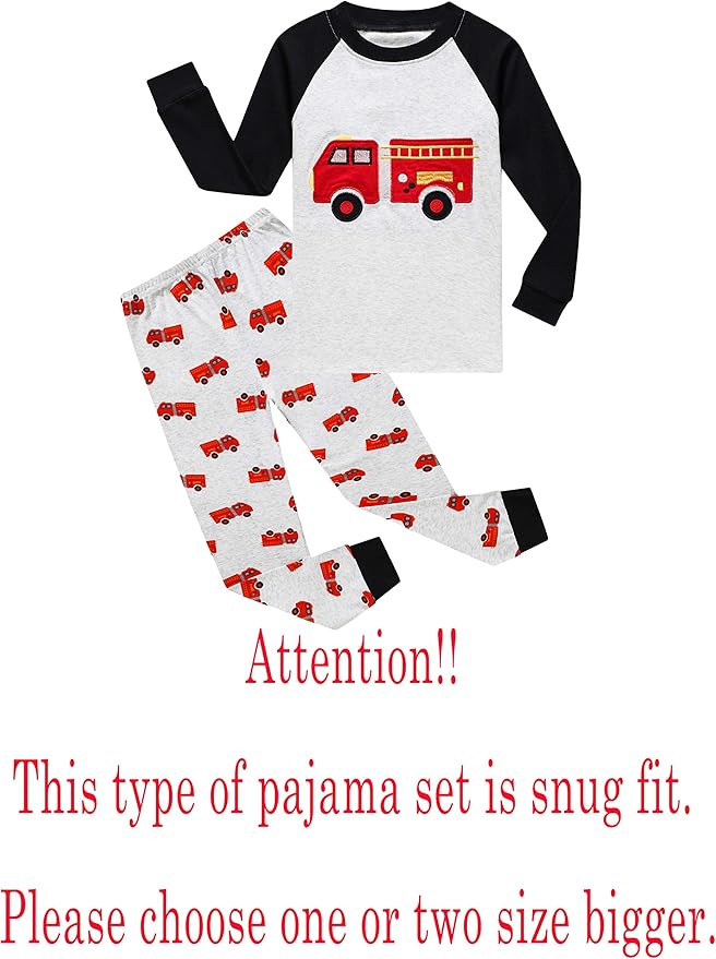 Family Feeling Little Boys Pajamas Sets 100% Cotton Long sleeve Pjs