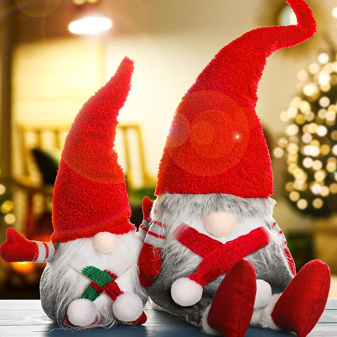 Bencailor 48 Pieces Mini Christmas Scarves for Craft Tiny Snowman Scarves 7.9 x 0.6 Inch Xmas Pet Knitted Scarf Doll Snowman Wine Bottle Scarf Accessory Holiday Christmas Decor for DIY (Red Green)