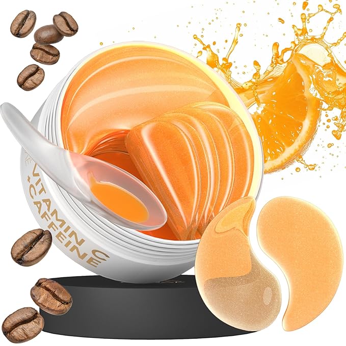 AURAE Vitamin C & Caffeine Under Eye Patches (30 Pairs), Under Eye Mask for Puffy Eyes, Appearance of Dark Circles, Smoothing & Hydration, Self Care & Skincare Gifts for Women, Patch Yeux