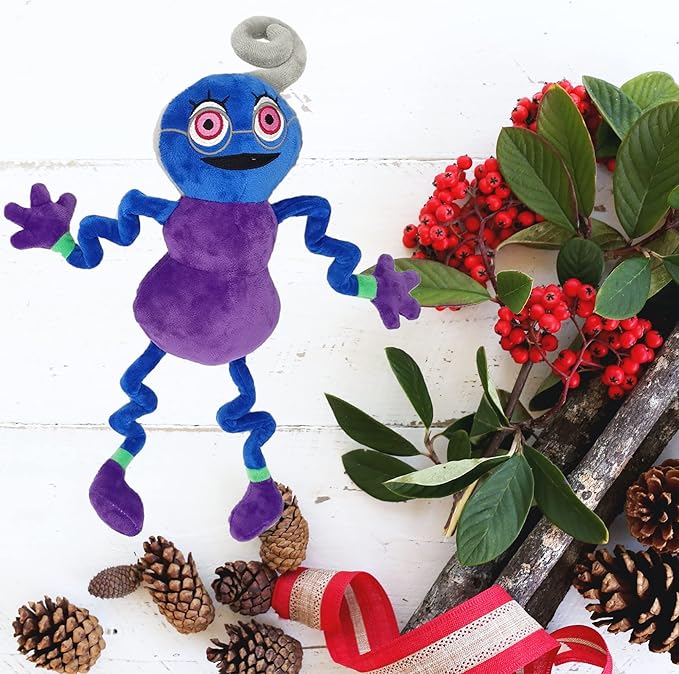 ROCHEMON Grandma Long Legs Plush Halloween Decorations Toy Purple Stuffed Animal Funny Plush Doll Gift for Fans Boys Grils