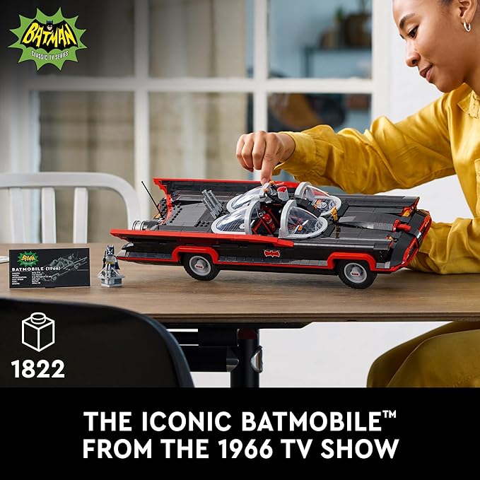 LEGO DC Batman: The Classic TV Series Batmobile, DC Collectible Car, Building Set Inspired by The 1966 Television Show’s Classic Batmobile, Creative Gift for Adults and Super Hero Fans, 76328