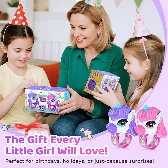 Vvinca Unicorn Walkie Talkies for Kids 2 Pack - Toys for Age 3-4 5-7 8-12 Girls Birthday 3 4 5 6 7 8 9 10 11 12 Year Old Camping Outdoor Toddler Toys Magical Pony Walkie-Talkie