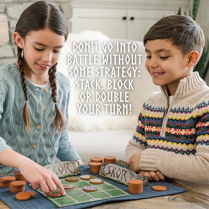 MindWare Skor: A Stacking Strategy Board Game for Kids Ages 6 & Up - Family-Friendly, Color-Matching, Shield-Collecting Games for Families & Classrooms - 2 to 4 Players, 30-Min Playtime