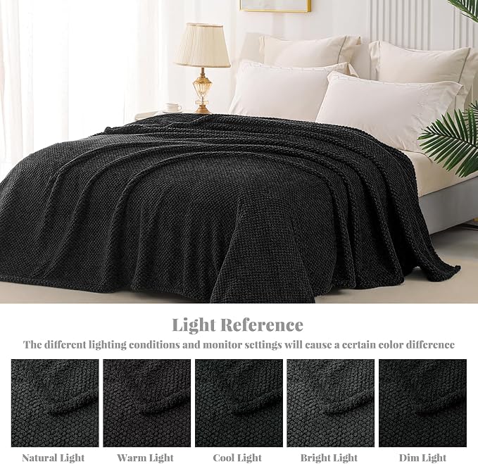 Whale Flotilla Soft Fleece King Size Bed Blanket, Black | 90x104 Inch, Suitable for Bed, Fluffy Fuzzy Jacquard Blankets for All Season, Lightweight and Cozy