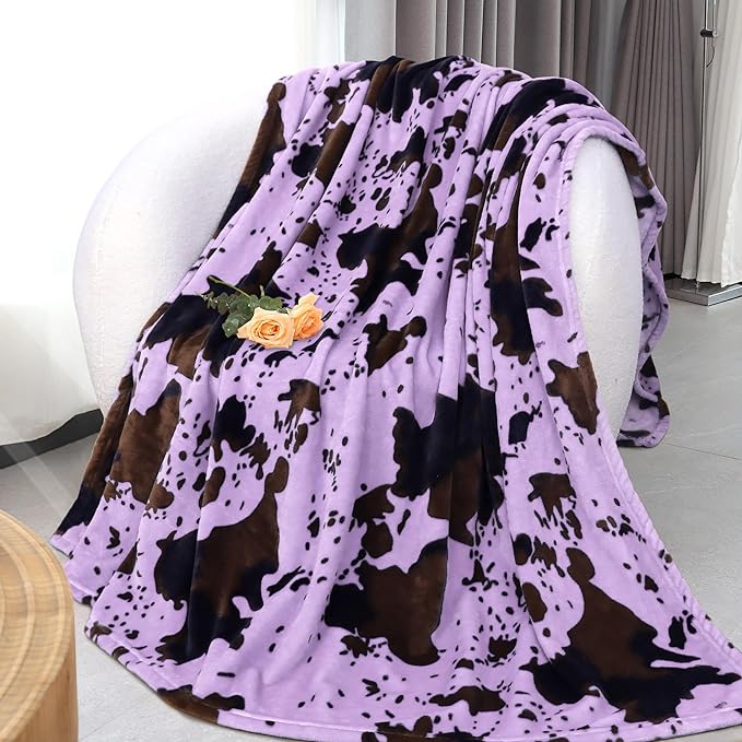 Cute Small Blankets Soft Cozy Purple Blanket Lightweight Lavender Throw Blanket Purple Decor Gifts Stuff for Women Girls Kids
