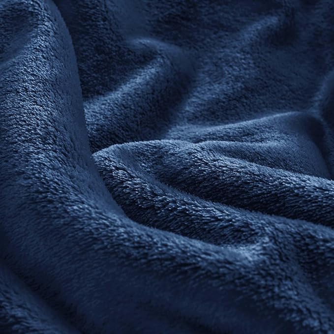 BEDELITE Fleece Blanket Soft Plush Oversized Bed Blanket Navy 120"x120" | Ultra Soft Plush Fleece, Lightweight Warmth, All Season Comfort, Fade Resistant, Machine Washable, Perfect for Sharing