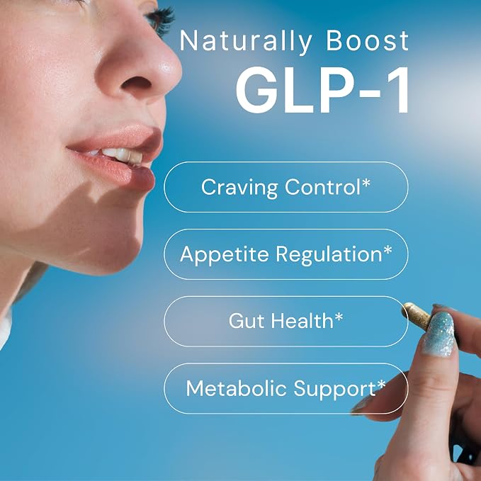 GLP-1 Booster with Akkermansia Muciniphila for Appetite Suppressant, Gut Health & Metabolism Support – Natural GLP1 Supplement with Dihydroberberine for Men & Women – Made in USA – 60 Capsules