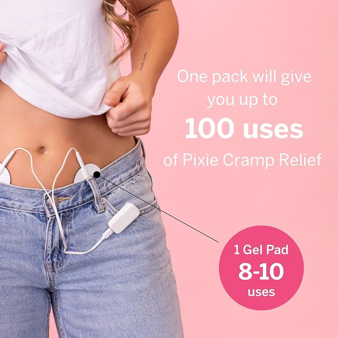 Pixie Pulse Replacement Pads - Replacement Gel Pads for Menstrual Cramps Unit - Pack of 10 (5 Pairs)