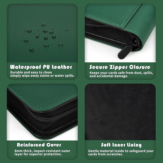 Premium 1000+ Pockets Trading Card Binder, 16-Pocket Ringless Side-Loading Album for TCG, MTG, Lorcana, Sports & Standard-Size Cards