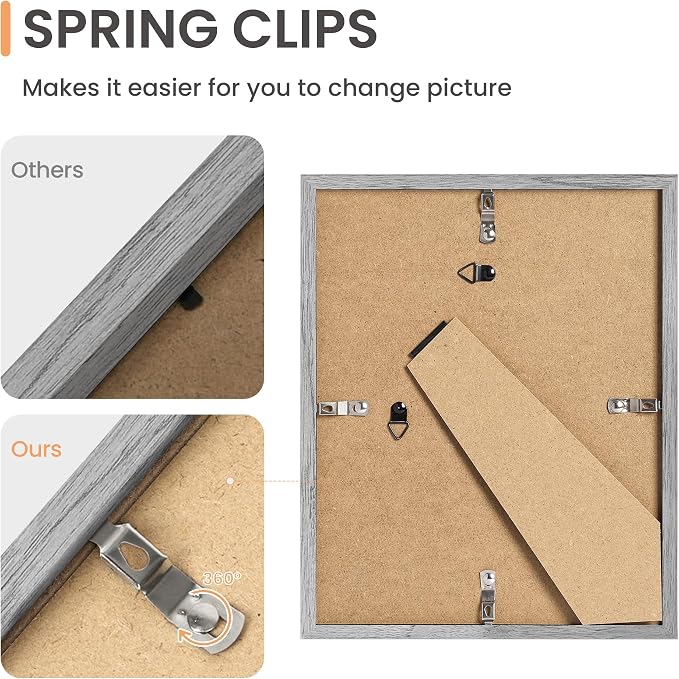 upsimples 10 Pack Picture Frames Collage Wall Decor for Mounting or Tabletop Display, Photo Gallery Frame Set for Family, Multi Sizes Including 8x10, 5x7, 4x6, Gray | Multi Picture Frames Collage Wall Decor, Gallery Wall Frame Set, Gift For Christmas, ...