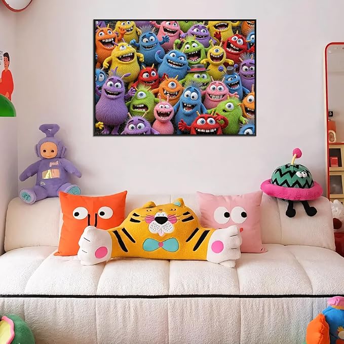 Sutinban Colorful Monster 1000 Piece Puzzle for Adults, Funny Prank Unique Halloween Jigsaw Puzzles for Kids & Adults & Teens, Coolest Adult Puzzle 1000 Pieces, Home Decor Great Gift for Family&Friend
