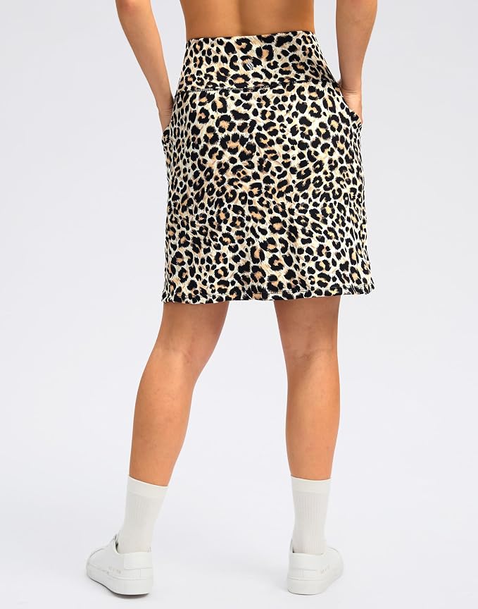 Women's 18" Skorts with 4 Side Pockets High Waisted Long Golf Skirt | Soft, Lightweight, Stretch, Breathable, Mesh Built-in Shorts, Athletic, Tennis, Dressy, Casual