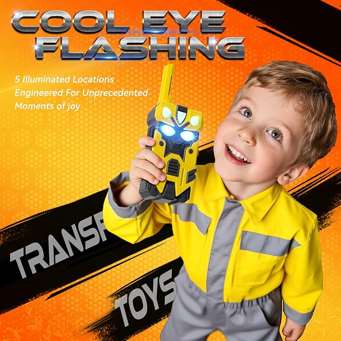 Hornet Transform Toys Walkie Talkies for Kids 2 Pack Robot - 2500FT Range with Cool Light Effects, Birthday Gifts for Boys Girls Ages 3-12, Outdoor Camping Gear, Toddler Toys for Indoor Outside Play
