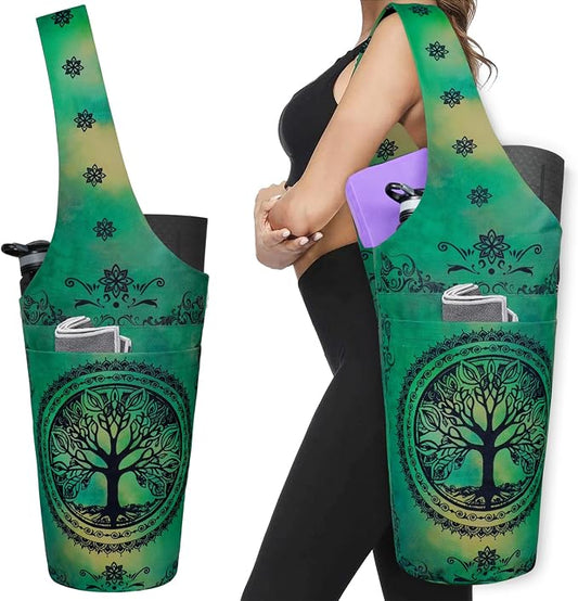 Yoga Mat Bag - Long Tote with Pockets - Holds More Yoga Accessories - Yoga Bag Fit Most Size Mats - Yoga Mat Carrier