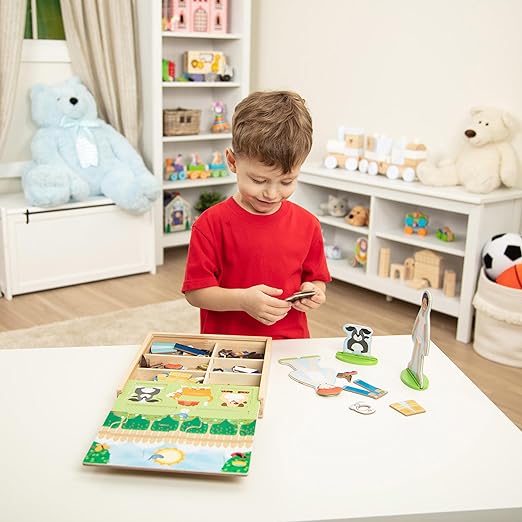 Melissa & Doug Occupations Magnetic Dress-Up Wooden Dolls Pretend Play Set (82 pcs) Pretend Play & Preschool Toys for Kids Ages 3+