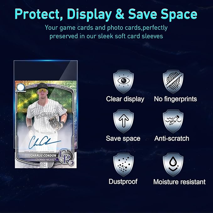 1000ct Card Sleeves - OPP Penny Sleeve for Trading Cards - Premium Toploader Inner - Fit 2.5"x3.5" Standard Trading Sports Game Cards - Ideal for Card Enthusiasts (1000 Pcs)