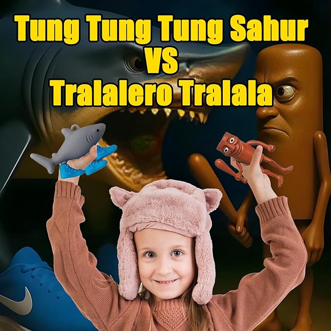 24PCS Brainrot Toys Italian Memes Keychain Tung Tung Tung Sahur Keychain Tralalero Tralala Toys Figurine Gift for Halloween Christmas Birthday