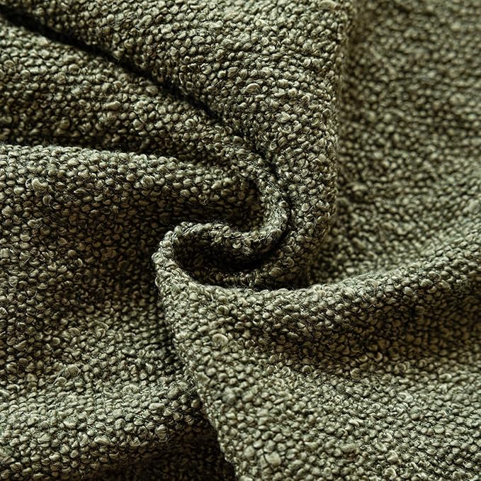 Foindtower Pack of 2, Decorative Textured Boucle Throw Pillow Covers Neutral Accent Solid Pillow Cases Cozy Soft Couch Cushion Case for Chair Sofa Bedroom Living Room Home Decor 22x22 Inch Moss Green