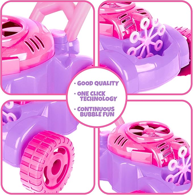 ArtCreativity Bubble Lawn Mower for Toddlers 1-3, Kids Bubble Machine for 1-Year-Old Girl Gifts, Summer Outdoor Push Gardening Toys for Kids Age 1 2 3+ Halloween Birthday Gifts for Preschool Girls