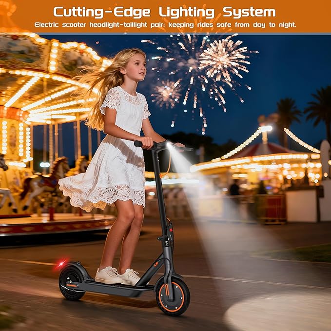 Maxshot Electric Scooter, 8.5" /10" /14" Tire, 16/19/22 Mph Top Speed, 12/16/21/27/28/49/50 Miles Long Range, Folding Escooter for Adults and Kids with Seat Bag, Dual Braking, Dual Suspension, App