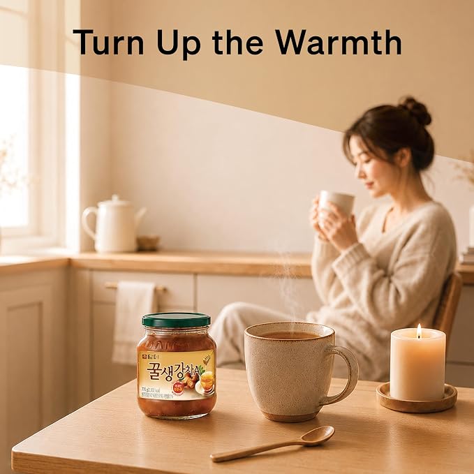 Damtuh Korean Honey Ginger Tea, 1.7 lb | Preserve-style tea base, hot or iced, caffeine-free, no steeping required, versatile drink and desert topping