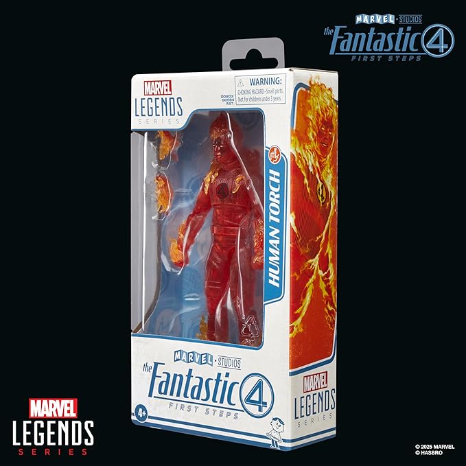 Marvel Legends Series Human Torch, The Fantastic Four: First Steps Johnny Storm Movie Collectible 6 Inch Action Figure Toy