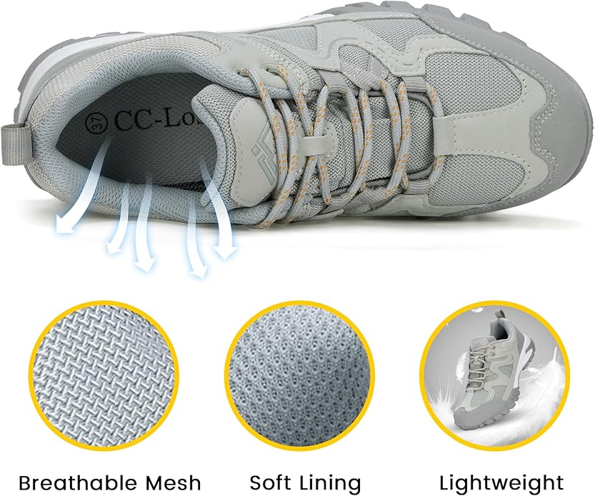 CC-Los Women's Lightweight Waterproof Hiking Shoes for Walking, Outdoor & Climbing