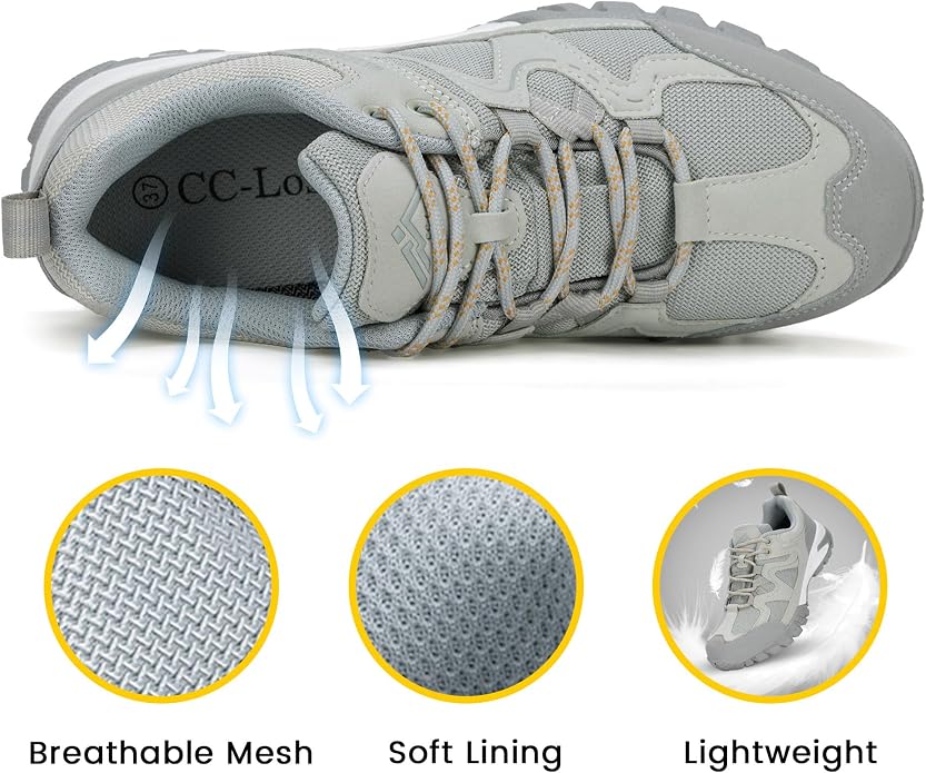 CC-Los Women's Lightweight Waterproof Hiking Shoes for Walking, Outdoor & Climbing