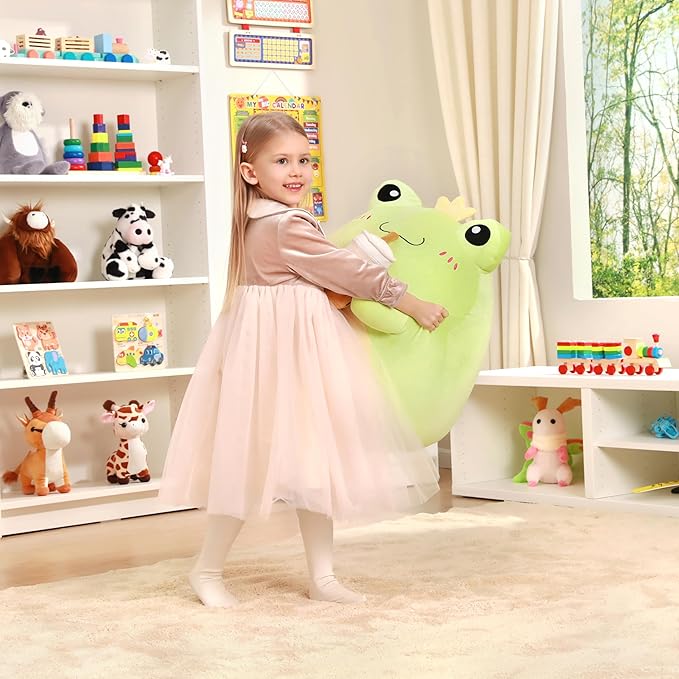 Original 21.5-inch Jumbo Frog Plush Pillow Stuffed Animal Toy,Giant Big Size Cute Soft Toys Cuddle Plushie,Gift for Kids Girls Children