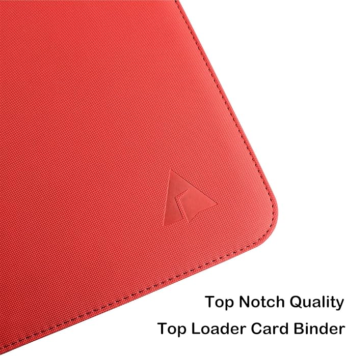 Top loader Binder, Holds 432 Top Loaders, 9 Pockets Top Loader Binder with Sleeves for Cards in 3'' x 4'' Top loaders -Red