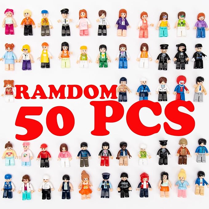 Icyhit Building Mini Figures People Action Figure Toy (Random 50 Included)