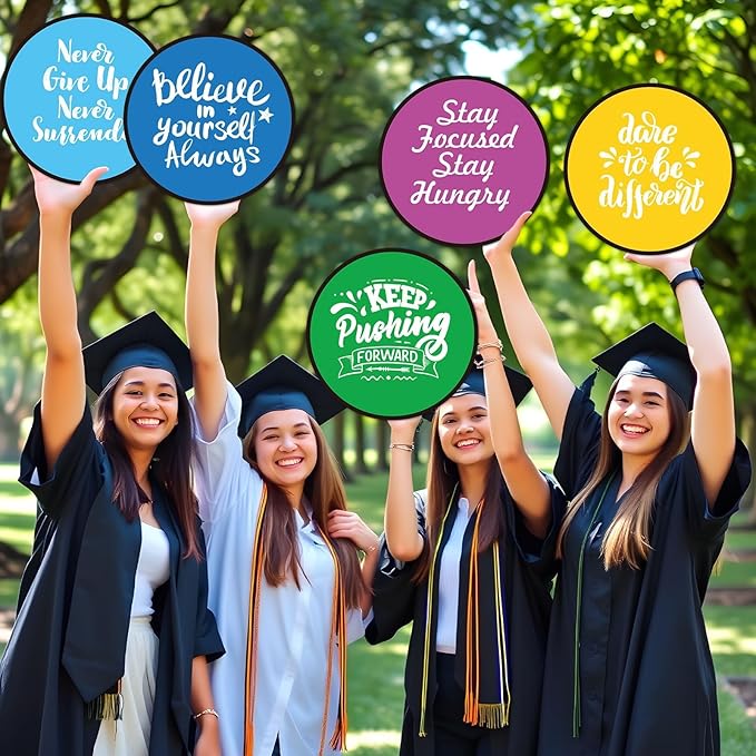 56Pcs End of Year Gift for Students from Teacher Inspirational Foldable Flying Disc Hand Fans Set with Bags Motivational Folding Pocket Beach Gifts Graduation School Birthday Outdoor Activities Game