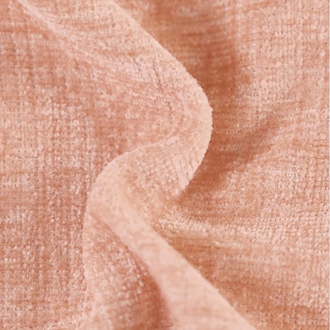 CaliTime Decorative Couch Throw Pillow Covers 20 X 12 Inches Dusty Pink | Pack of 2, Cozy Chenille Cushion Cases, Cotton Thread Stitching Edges, for Sofa Bed Living Room Farmhouse