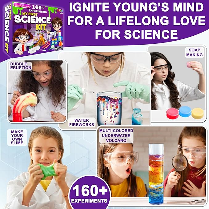 Jim&Gloria Science Kits for Kids Age 5-7 8-12 Year Old Birthday Gifts for Girls Boys, Learning & Educational Toys, Stem Toys, Chemistry Set, Science Experiments for Kids Volcano Projects