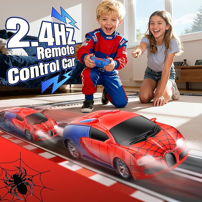 Gretex Remote Control Car Toy for Kids: Spider RC Cars for Boys Age 4-7 Toy Cars for Boys Age 4-7 Racing Car Toys Spider Toys for Boy 4-6 Birthday Gift for 3 4 5 6 7 8 Year Old Boy Girls, Red
