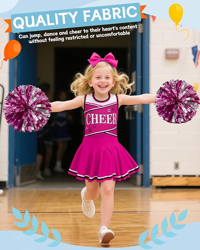 JenPen Cheerleader Costume Set Cheerleading Outfit Cheer Uniform Dress Cosplay for Halloween Party Gifts 3-9 Years