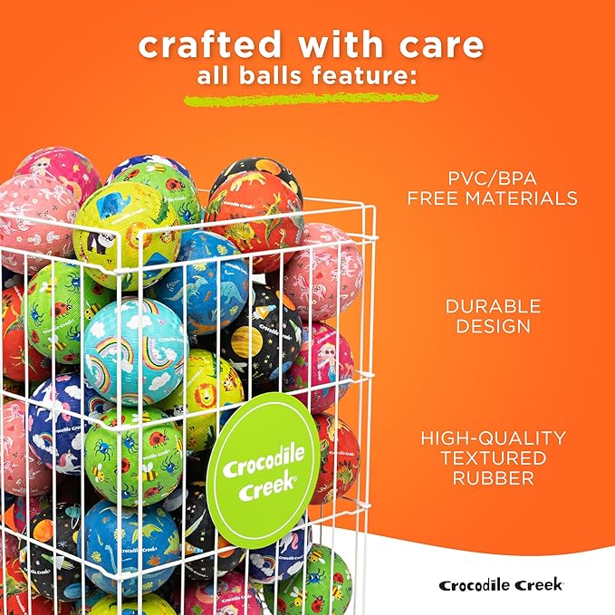 Crocodile Creek Playground Ball - Durable Rubber Ball for Kids Ages 3 and Up - Bouncy Inflatable Ball for Kickball, Indoor Games, and Outdoor Sports - PVC-Free - Fish - 5-inch Diameter