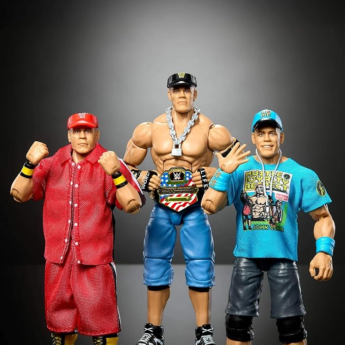 WWE Elite Collection John Cena 3-Pack, Collectible Set of 6-inch Action Figures with Articulation