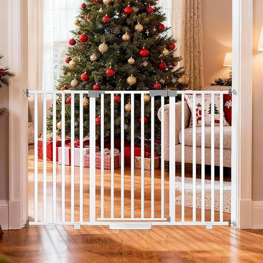 Extra Wide Baby Gate Fits 30-63 Inch Wide Opening, Toddler Pet Gate for Stairs Doorways Hallways Indoor, Walk Thru Large Long Dog Gates Pressure Mounted Black