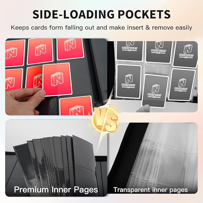 Trading Card Binder, Premium 9 Pocket 540 Double Sided Pocket Collection Binder, Card Album for TCG Card Holder for Game Card, Sports Card, Yugioh, MTG etc(Red)